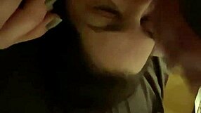 Laying Down Licking Balls with Tongue in Close Up