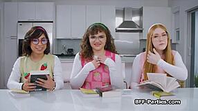 Book Club Foursome With Nerdy Girlfriends