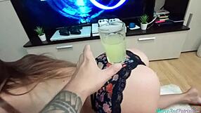 Brunette Babe Deepthroats Big Cock And Gives Footjob Intensely.