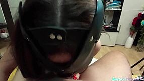 Brunette Babe Deepthroats Big Cock And Gives Footjob Intensely.