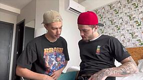App Boy Intensely Fucks Tattooed Newbie With Monster Cock