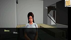 in my new family 16, the brunette teen 18+ shows off her big tits and ass in erotic scenes