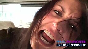 sexy slutty brunette picked up for deepthroat and anal fucking with cumshot