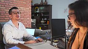 She moans in doggystyle with big ass and natural tits