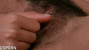 sexy brazilian girl masturbates her hairy pussy in bathtub