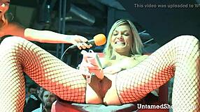 Horny slut spreading her legs at the sex show, want to see?