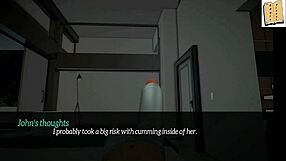 in my new family 16, the brunette teen 18+ shows off her big tits and ass in erotic scenes