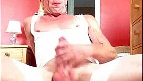 hey, this shemale in stockings shows off her big cock for you