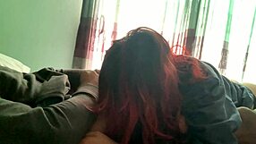 She doesn't notice I'm recording while devouring my huge cock