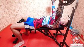 The story of young teens giving double blowjob and handjob to personal trainer's huge cock