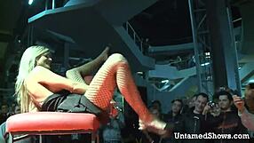 Horny slut spreading her legs at the sex show, want to see?