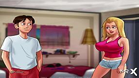 Summertimesaga MILF Babe Shows Tits in Hentai Scene