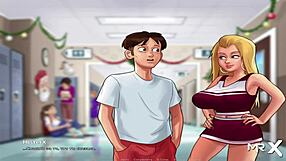 Summertimesaga MILF Babe Shows Tits in Hentai Scene