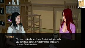 in my new family 16, the brunette teen 18+ shows off her big tits and ass in erotic scenes