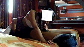 Hot schoolgirl gets fucked passionately in hotel room under skirt!