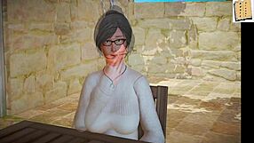 small tits anime girl in my new family series