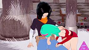 i watch koikatsu bra c18 dragon ball in uncensored anime sex scene with blowjob and handjob.