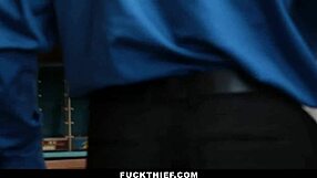 Shoplifter Teen 18+ Caught Stealing, Sucks Big Cock in Garage