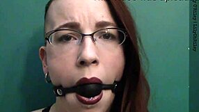 hey, check my dark lipstick and drooling ballgag with intense eye contact