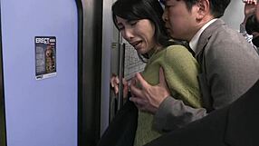 Daring Japanese wife humiliated with public licking on train