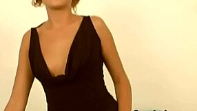 blonde babe uses speculum to explore her body in close up