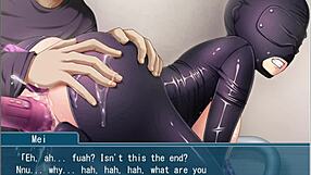 Cosplay girl bound in anime training with toys