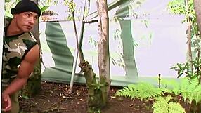 blonde twink gets dominated by huge black cocks in cum-filled scene.