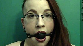 hey, check my dark lipstick and drooling ballgag with intense eye contact