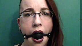 hey, check my dark lipstick and drooling ballgag with intense eye contact