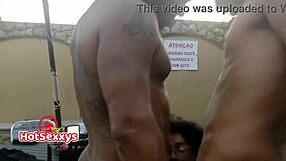 Bisexual Couple Invites Tattooed Brunette for Anal Threesome Experience