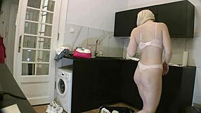 Big Tits Big Ass Hot Tall Blonde Amateur Wife Rides Hard in Kitchen for Homemade Porn Casting Interview.