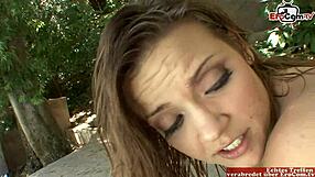 Brunette teen takes anal and cumshot!