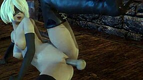 Sex with 2B in 3D Porn Featuring Hardcore Anime Fucking