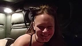 kitty gives an intense blowjob with buttplug in ass for bdsm fun!