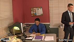 Amazing gay fucking in the office?