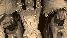 vintage showgirls teasing with striptease