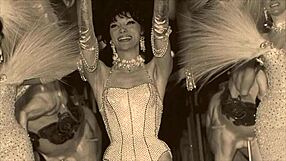 vintage showgirls teasing with striptease