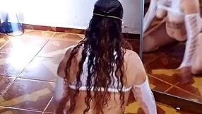 Undressing sensual bodysuit and black panties for anal play?