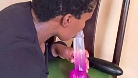 hot ebony solo squirts with dildo and vibrator dripping 😍