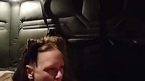 kitty gives an intense blowjob with buttplug in ass for bdsm fun!