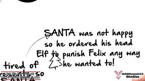 Naughty elf Felix gets punished by big cock!