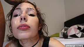 Shaiden Rogue takes extreme deepthroat with no mercy facefuck