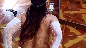 Undressing sensual bodysuit and black panties for anal play?