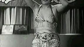 vintage showgirls teasing with striptease