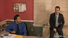 Amazing gay fucking in the office?