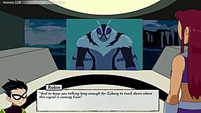 Finally, I'm getting to bang Starfire in 18Titans part 5 after wild cartoon action. It's the hottest anime game scene I've played yet.