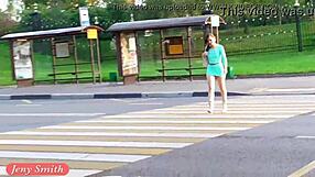 Jeny Smith rocks transparent dress in public flashing.