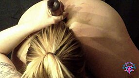 Milf Sucks Huge Dick While Sticking Dildos in BF's Butt for Squirting Sex