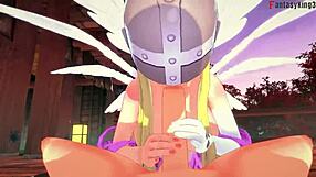 Angelwomon evolving to fuck 3 digimon in full fantasyking3 hentai.