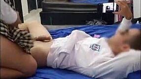 Mexican Teen Student Seduces Athletic Professor for Top Grades. His Huge Cock Amazes Her!